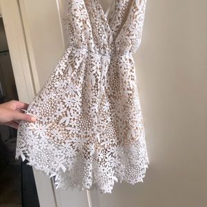 Floral crochet romper
